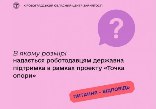 В якому розмірі надається роботодавцям державна підтримка в рамках  проекту «Точка опори»?