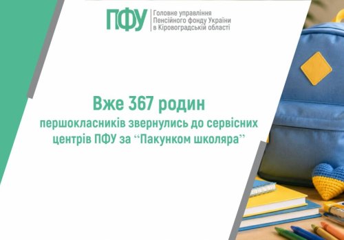 Вже 367 родин першокласників звернулись до сервісних центрів ПФУ за  “Пакунком школяраˮ