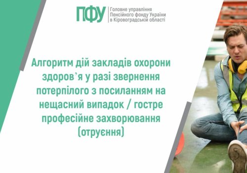 Алгоритм дій закладів охорони здоров’я у разі звернення потерпілого з посиланням на нещасний випадок / гостре професійне захворювання  (отруєння)