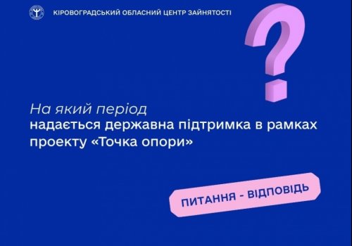 На який період надається державна підтримка в рамках проекту  «Точка опори»?