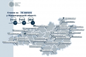 Коронавірус на Кіровоградщині станом на 16 лютого: 20 захворіли, 39 одужали, 1 людина померла