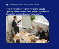 Яка статистична ситуація щодо професійного навчання зареєстрованих безробітних на Кіровоградщині?