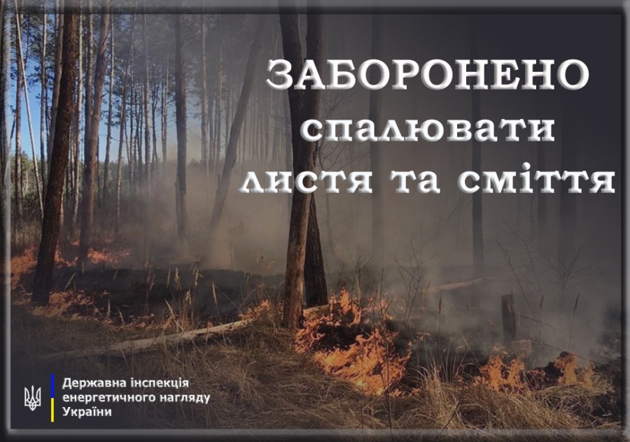 Cамовільне спалення сухостою та сміття заборонено