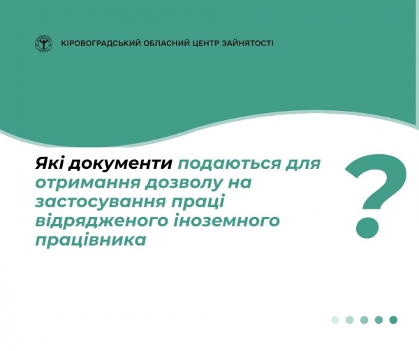 Які документи подаються для отримання дозволу на застосування праці відрядженого іноземного працівника?