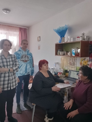 Робочий візит начальника УСЗН Голованівської РВА Антоніни Дудник в одне з місць тимчасового проживання ВПО